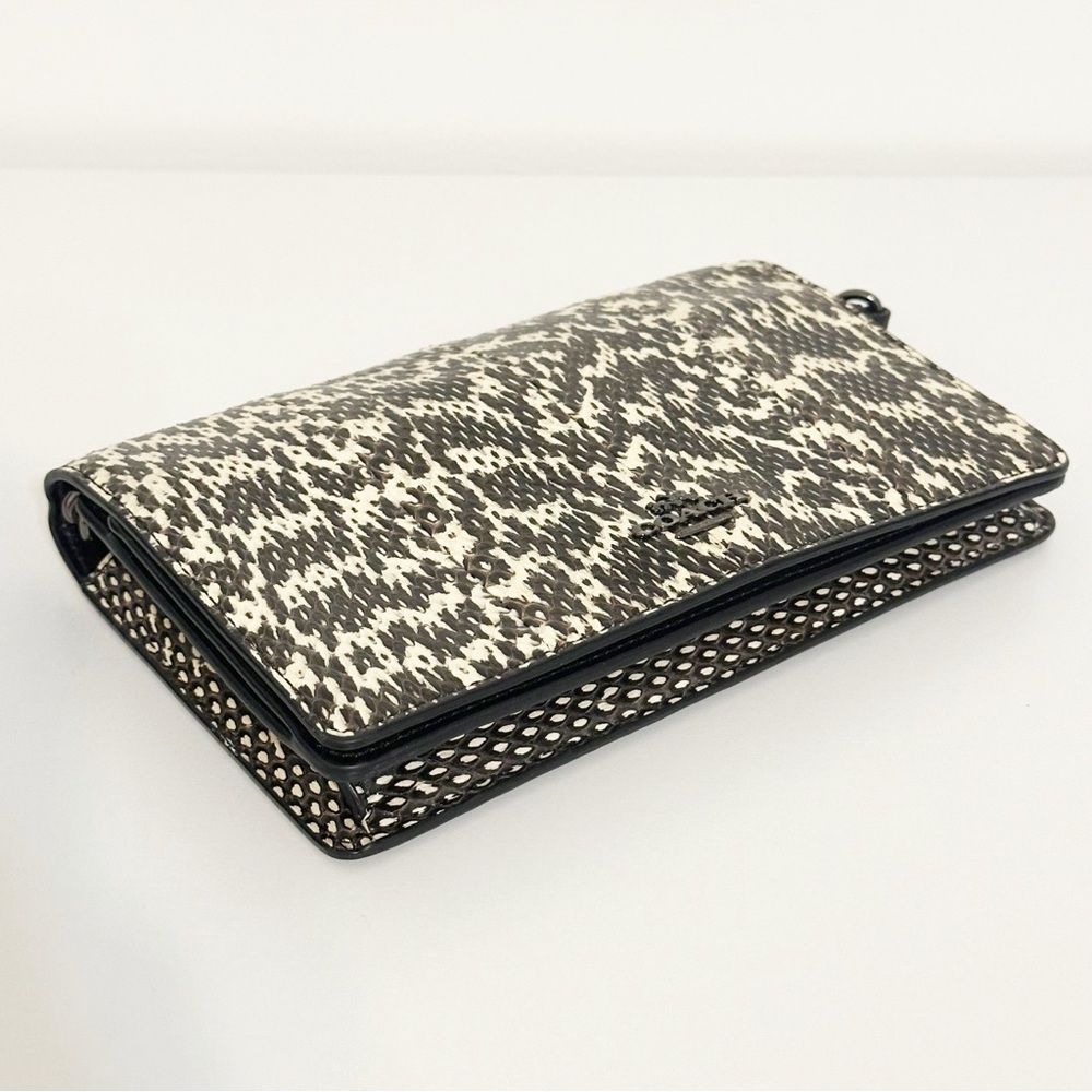 Coach Black & White Python Print Convertible Shoulder Bag & Clutch - Picture 5 of 13
